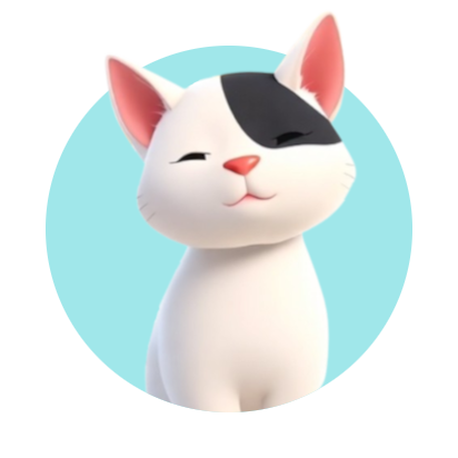 white cat with a black patch over its right eye
