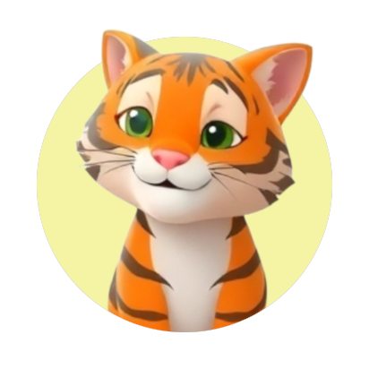 smiling animated tiger